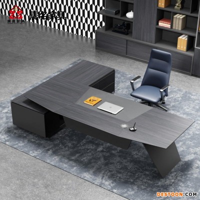震名家具 老板台办公桌 简约创意 总裁主管桌  经理桌单人桌SH-BD7003-LS-D01
