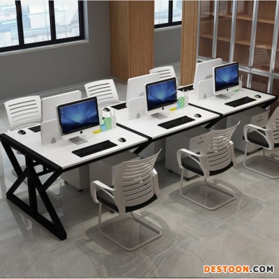 简约职员简易办公桌员工钢木会议桌电脑桌 4人组合屏风工作位批发
