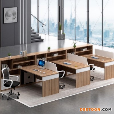 齐欧  2桌简约财务桌子办公桌位/办公4家具人现代组合办公室椅职员