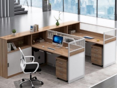 齐欧 办公桌财务办公室职员桌屏风椅4家具人组合现代简约2位办公桌子