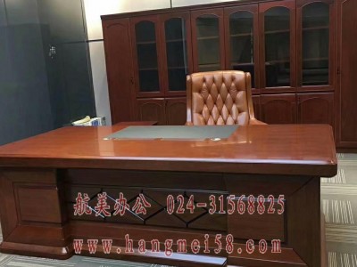 沈阳办公家具烤漆老板桌总裁桌经理主管办公桌椅实木皮大班台现代