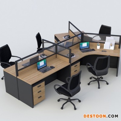 齐欧  办公办公桌异型简约/隔断组合员工组合椅家具现代46卡座屏风职员
