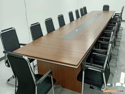 西安现代简约实木会议桌办公家具会议桌批发图1