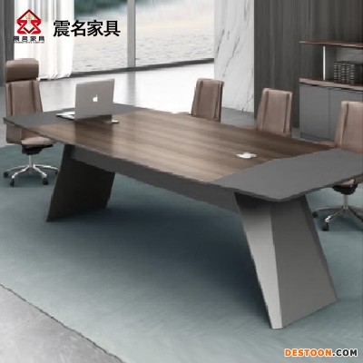 震名家具 厂家直销 简约员工洽谈桌 职员培训桌 公司会议桌 水曲柳月光灰SH-BD6001-D3044