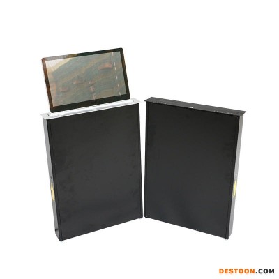 晶固15.6-21.5英寸无纸化会议桌液晶屏升降器 防夹手薄款带屏幕显示器升降一体机