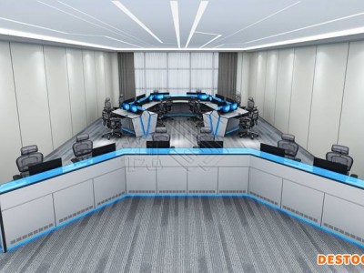 大型监控中心指挥席，多席位拼接操作席，办公会议桌设备
