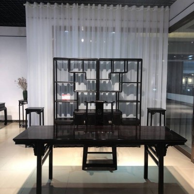 书房搭配三组合书柜书桌红木家具小叶紫檀家具 名琢家具厂