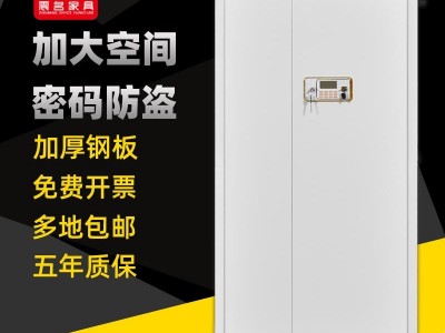震名家具 上海直销 电子国保指纹锁保密柜 财务凭证档案办公柜 铁皮加厚暖白文件柜SH-BD9002-BMG531