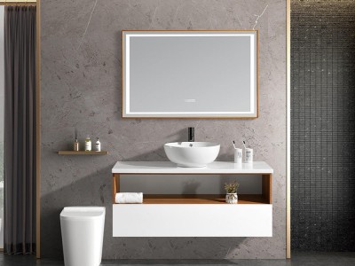 艾帕卫浴 现代简约 浴室柜 北欧 带灯 镜柜组合 镜子 卫浴柜 洗漱台吊柜  AP-X252