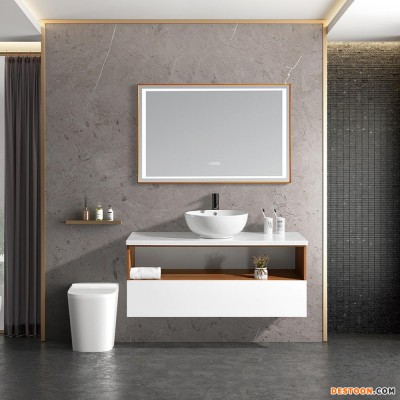 艾帕卫浴 现代简约 浴室柜 北欧 带灯 镜柜组合 镜子 卫浴柜 洗漱台吊柜  AP-X252