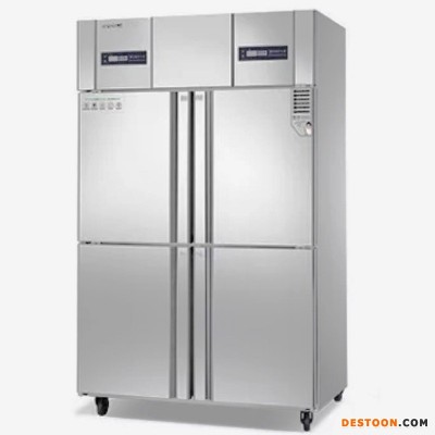 美厨风冷双温冰箱AERF4I 商用四门不锈钢冷柜 四门风冷双温冷柜 商用厨房冷冻冷藏柜