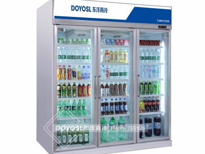 DOYOSL东洋商冷便利店三门饮料展示柜 立式三门冷藏柜 节能省电保鲜柜价格 超市饮料柜厂家广州冷柜公司东洋冷柜