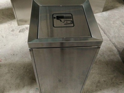 佛山不锈钢垃圾箱价格/不锈钢室外四合一翻盖垃圾箱定制