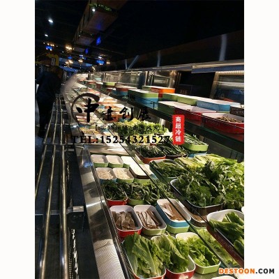 中意创展-衡阳市川西坝子菜品展示柜名档阶梯式火锅菜品保鲜柜自助餐后补式冷藏柜