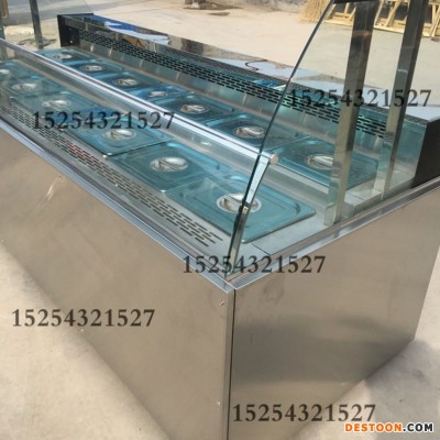 中意创展-烟台市定制开心猫冷串串柜 钵钵鸡冷锅柜 不锈钢串串冷藏柜 敞开式冷柜