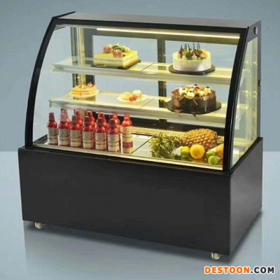 明岳蛋糕柜 DL-900面包冷藏柜 商用圆弧直角水果熟食保鲜柜风冷柜