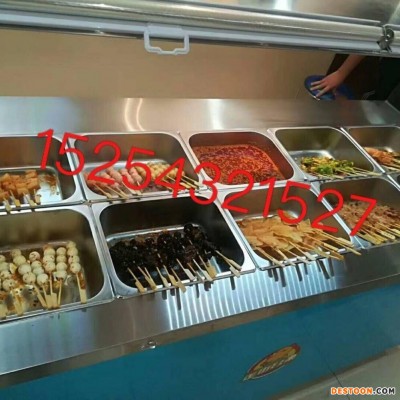 中意创展-滨州市定制卤味熟食串串展示柜风冷冷串串柜廖记开心猫串串保鲜冷藏柜.