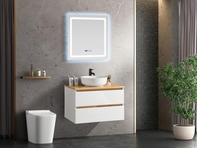 艾帕卫浴  卫浴柜 北欧 现代简约 带灯 镜子 浴室柜  镜柜组合  洗漱台吊柜  AP-X237