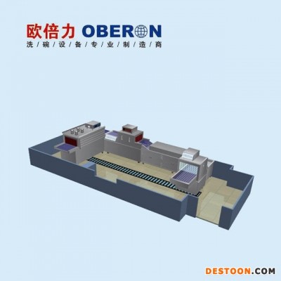 欧倍力长龙式洗碗机 商用洗碗机报价 餐具清洗设备图片