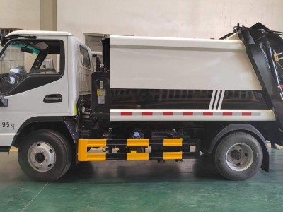 国六江淮垃圾车   蓝牌6方压缩垃圾车    带120升垃圾桶压缩垃圾车图1