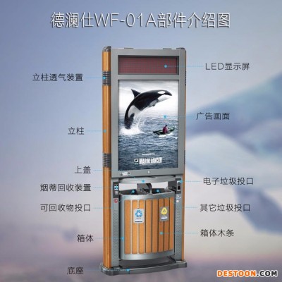 广告垃圾箱 太阳能广告垃圾箱  产品多功能 分类广告灯箱垃圾桶