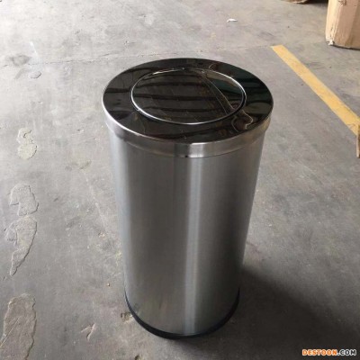 耀博新直销 不锈钢垃圾桶 圆形楼道垃圾桶 室内摇盖垃圾桶A