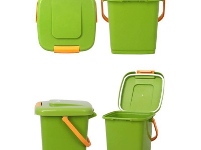 带盖密封垃圾桶手提垃圾桶拎环塑料垃圾桶方形小桶小区垃圾桶家用