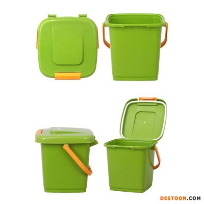 带盖密封垃圾桶手提垃圾桶拎环塑料垃圾桶方形小桶小区垃圾桶家用