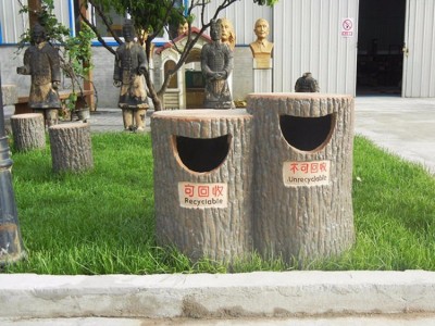 福淼供应 水泥仿树墩垃圾桶 果皮箱分类户外环保垃圾桶  市政社区公园混凝土景观垃圾桶  小区景观街道果皮箱   欢迎订购图1