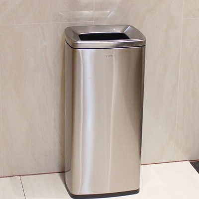 厕所卫生间擦手纸垃圾桶商用不锈钢垃圾桶大号大容量酒店洗手间直投无盖垃圾桶