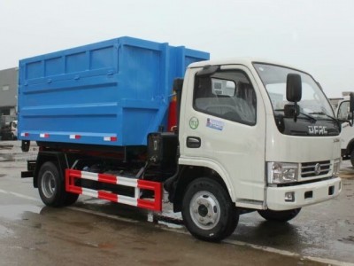 国五东风多利卡勾臂式垃圾车 5-6立方建筑垃圾箱专用 拉臂式垃圾车