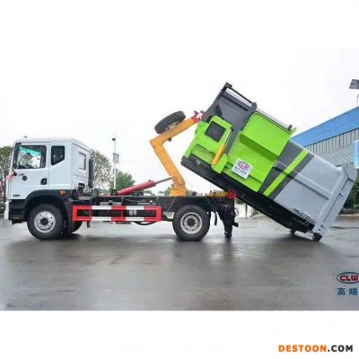 大型勾臂垃圾车价格 东风天锦移动压缩垃圾箱转运车 垃圾运输车报价