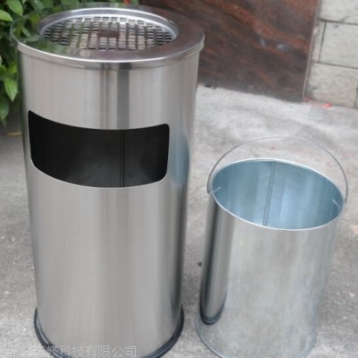环畅不锈钢垃圾桶报价 单品 写字楼圆柱形垃圾桶 室内垃圾桶