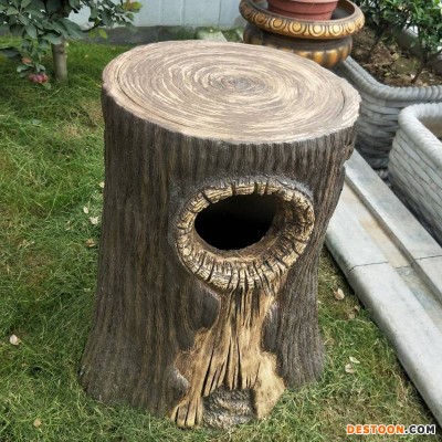 工厂直供水泥仿木垃圾桶 景区仿木垃圾桶 水泥垃圾箱仿树皮垃圾桶