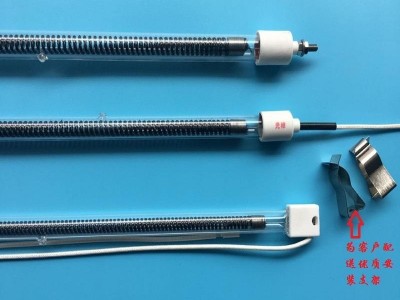 工业款碳纤维加热管带芯棒双层石英管元祥牌耐高温消毒柜烘烤箱隧道烘干炉鞋机等烘干加热远红外发热灯管干烧型