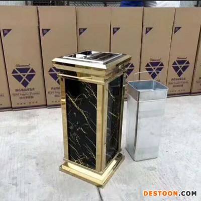 酒店大堂不锈钢大理石仿石垃圾桶  博新垃圾桶批发