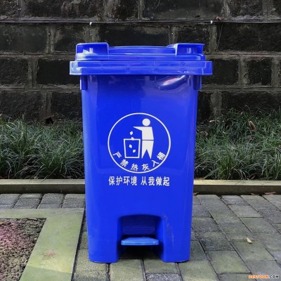 丽江60L塑料移动垃圾桶 小号户外垃圾桶力加生产厂家