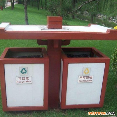 防腐木实木垃圾桶 定制环保垃圾箱  景区分类果皮箱  公共环卫碳化木垃圾桶