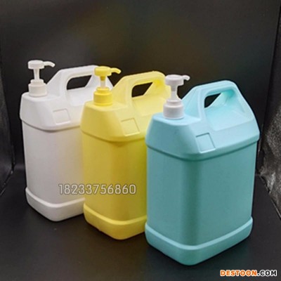 洗洁精桶 洗涤灵壶 洗洁精包装瓶 5L按压式塑料桶 可定制 华硕塑料瓶厂
