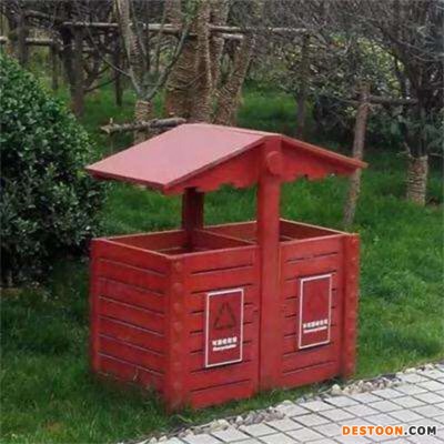 山西木垃圾桶 室外防腐木塑木垃圾箱 支持定制