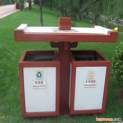 定制户外防腐木垃圾桶 碳化木垃圾箱  公园景区实木果皮箱