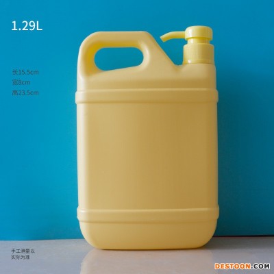 河北洗洁精桶厂家 1.29/1.5/2/5/10L升洗洁精瓶 黄色洗洁精桶 洗洁精塑料壶