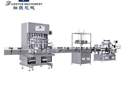 厂家全自动活塞式 液体灌装锁盖贴标洗洁精洗衣液洗涤液洗发水灌装机生产线