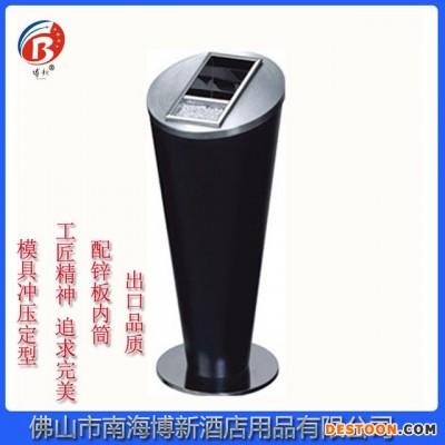 博新批发供应办公楼烤漆烟灰柱 圆锥垃圾桶 室内斜口坐地垃圾桶A
