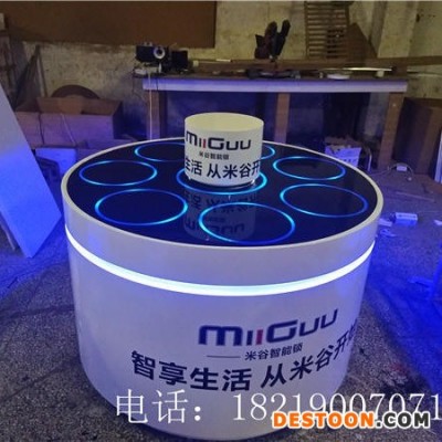 山东 批发定制 黑创指纹锁展示柜 太空铝 套装滑盖半导体柜台