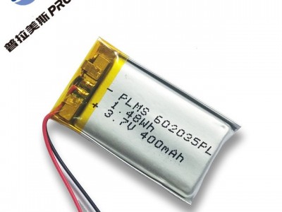 602035软包聚合物锂电池，3.7V 400mah指纹锁电池，剃须刀，加湿器批发