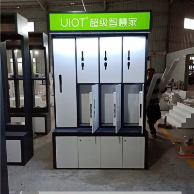 曲靖代理凯迪仕指纹锁展示柜标准图超人智能锁展示柜设计制作