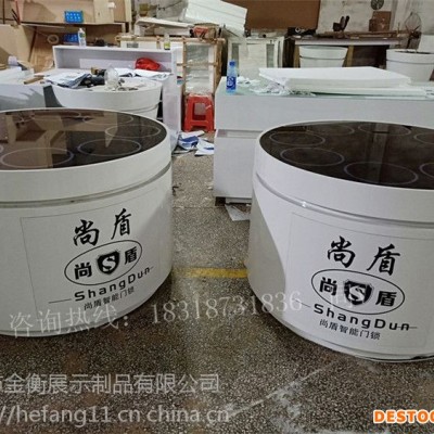 郑州创德高家用防盗大门指纹锁展示柜河南智家人智能锁展示架