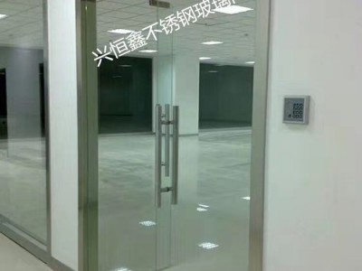 深圳商场玻璃门店铺玻璃门黑钛金玻璃门考勤密码锁玻璃门安装维修