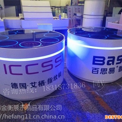供应泉州韩国GateMan盖德曼全自动指纹锁展示柜福建圆形智能旋转展示台